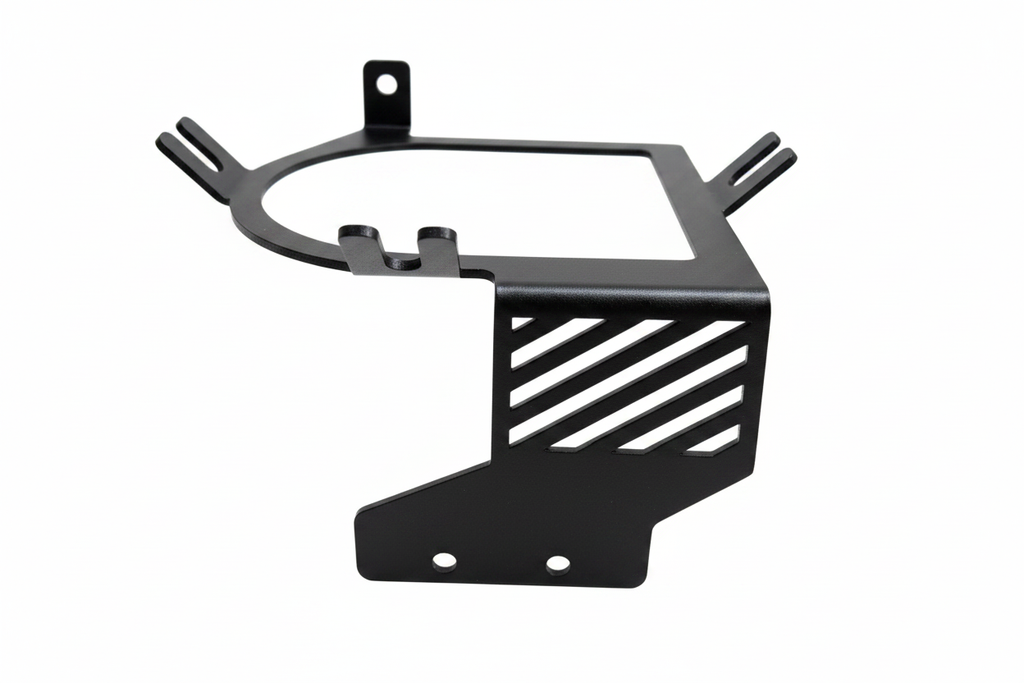 Black bracket on white background